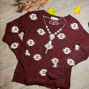 Aztec knitted sweater